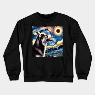 Siberian Huskie Eclipse Expedition: Stylish Tee for Snow-Loving Dog Fans Crewneck Sweatshirt